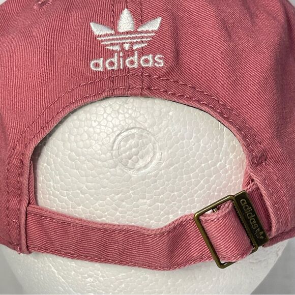 Adidas Trefoil Logo Pink Mauve Hat 100% Cotton White Embroidered Sporty Like New - Picture 6 of 15